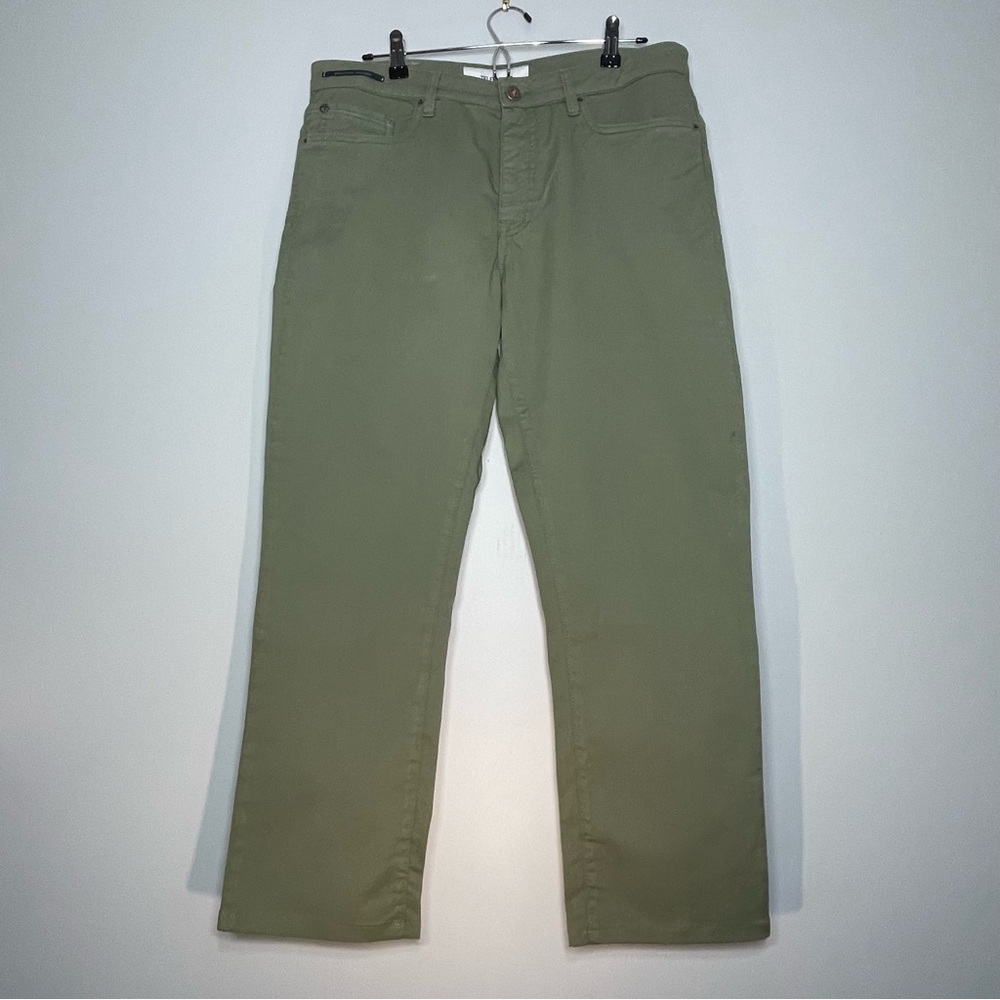 TELERIA ZED Men's Casual Straight Leg Moss/Sage Green 5-Pocket Pants Size 36
